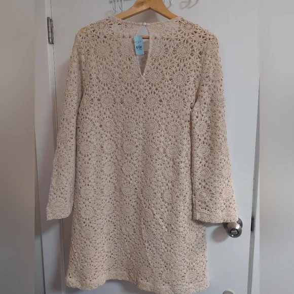 LOFT Cream Long Sleeve Lace Dress - Picture 3 of 5